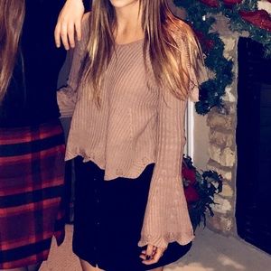 LA Hearts Cold Shoulder Sweater